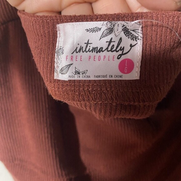 Intimately Free People Something Bout You Mini Dress Womens Large Ribbed Orange - Picture 7 of 11